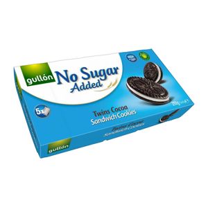 Gullón Twins kakaové sušenky plněné krémem bez přídavku cukru, se sladidly 210 g